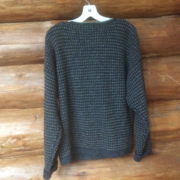 Woolrich Dark Gray and Tan Wool Button Down Cardigan Women's Sweater Size XL - Picture 3 of 6